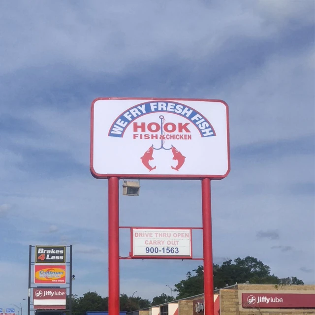 Hook Fish And Chicken Sign